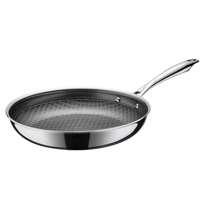 Cuisinart FusionElite+ Hybrid Tri-Ply Stainless Steel Skillet, 10″ Skillet Frying Pan with PURELYSEAR Ceramic Technology, Scratch Proof, Cool Grip Handles, Dishwasher Safe