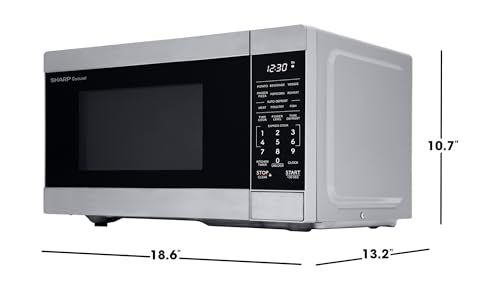 SHARP Countertop Microwave Oven with Removable 10.6" Carousel Turntable, 900 Watt, 0.9 Cubic Feet, Stainless Steel
