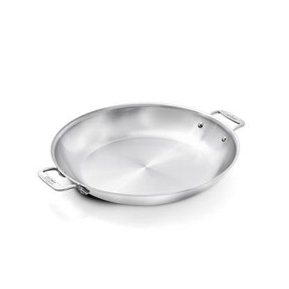 All-Clad D3® Stainless Steel 14 inch Paella Pan- Made in the USA- The Original Bonded Professional Cookware- Oven Safe & Induction Compatible