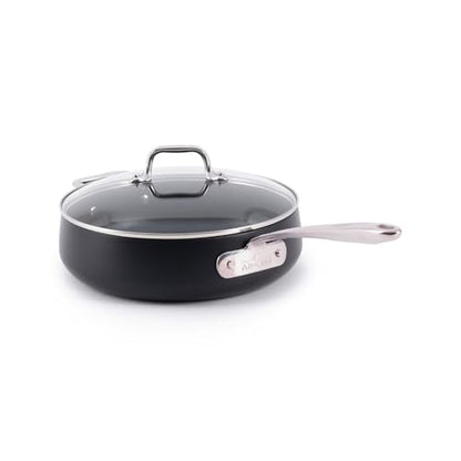 All-Clad HA1 Expert Hard Anodized Nonstick Sauté Pan with Lid (4 Qt, 12") Dishwasher-Friendly, Oven-Safe Up to 500°F & Compatible with All Stovetops (Gas, Electric & Induction) - Black