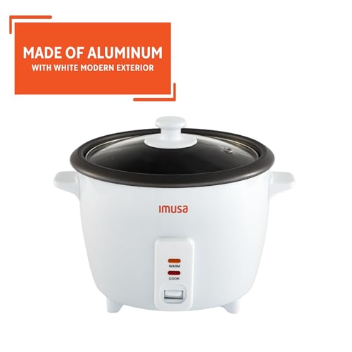 IMUSA USA GAU-00013 Electric Nonstick Rice Cooker 8-Cup (Uncooked) 16-Cup (Cooked), White