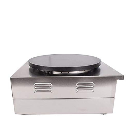 KOUWO Electric Crepe Maker 16" Large Crepe Machine Maker Pancake Making Machine Flat Plate Crepe Griddle (Silver(110V))
