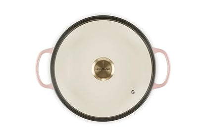 Le Creuset Enameled Cast Iron Signature Round Braiser with Glass Lid, 2.25 qt., Peche with Light Gold Knob