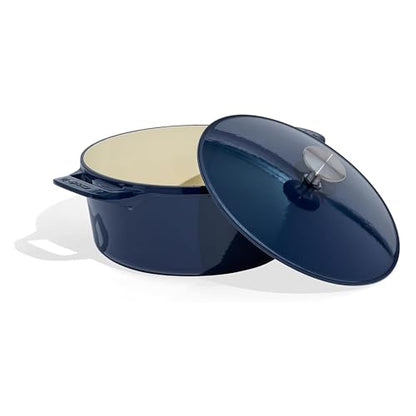 Made In Cookware | Dutch Oven 5.5 Quart (Blue) | Enameled Cast Iron | Exceptional Heat Retention & Durability | Professional Cookware | Crafted in France | Induction Compatible