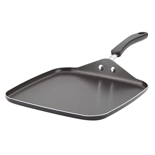 Farberware Cookstart Aluminum DiamondMax Nonstick Square Griddle Pan, 11-Inch, Black