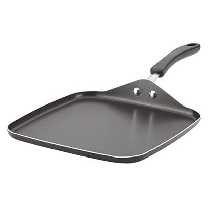 Farberware Cookstart Aluminum DiamondMax Nonstick Square Griddle Pan, 11-Inch, Black