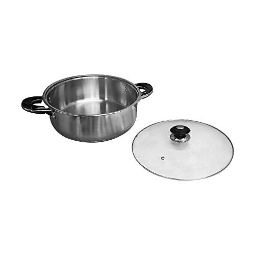 16 Qt Stainless Steel Low Pot Stock Pot Cookware Pots Pan Cooking Supplies