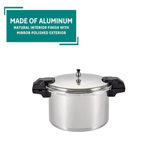 Mirro 7114000228 92116 Polished Aluminum 5 / 10 / 15-PSI Pressure Cooker / Canner Cookware, 16-Quart, Silver