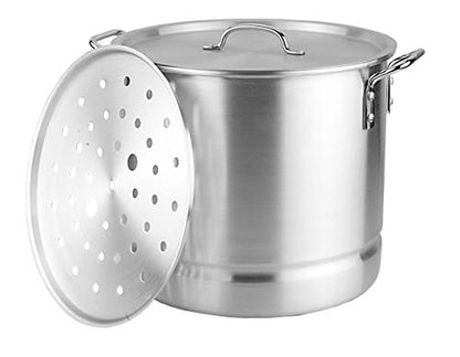 Kitchen Sense Aluminum Stock Pot with Steamer 16 quart (4 gallon)