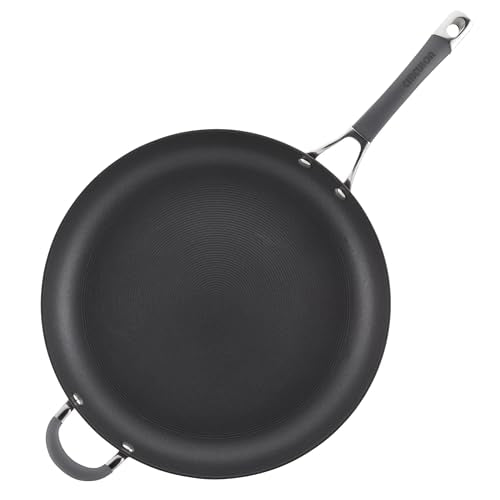 Circulon - 83906 Circulon Radiance Hard Anodized Nonstick Frying Pan / Fry Pan / Hard Anodized Skillet with Helper Handle - 14 Inch Large Skillet, Gray