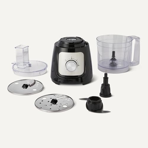 Amazon Basics Food Processor and Vegetable Chopper with 10 Cup Bowl, 2-Speed, 500 Watt Motor, Pulse Function, Dishwasher Safe Parts, Black