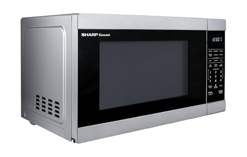 SHARP Countertop Microwave Oven with Removable 12.4" Carousel Turntable, 1000 Watt, 1.1 Cubic Feet, Stainless Steel