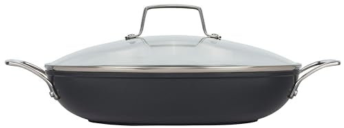 Le Creuset Essential Non-stick Ceramic Shallow Braiser with Glass Lid, 3.9 qt.