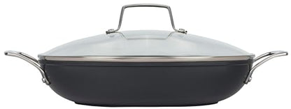 Le Creuset Essential Non-stick Ceramic Shallow Braiser with Glass Lid, 3.9 qt.