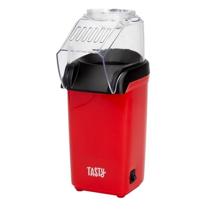 Tasty Hot Air Popcorn Popper, Healthy and Delicious Popcorn in Minutes, Fast and Easy-to-Use, Built-In Measuring Cup and Butter Warmer, 8 Cups, Red