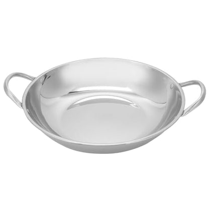 KICHOUSE Small Hot Pot Stainless Steel Cooking Pot with Double Handles Nonstick Flat Bottom Pan for Home Kitchen Restaurant Use 8.26X7.87X1.96In