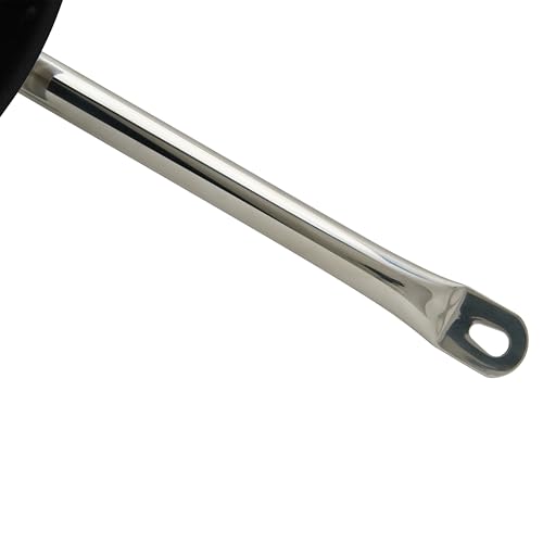 Winco Commercial-Grade Stainless Steel Fry Pan with Helper Handle, Non-Stick, 14"