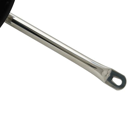 Winco Commercial-Grade Stainless Steel Fry Pan with Helper Handle, Non-Stick, 14"