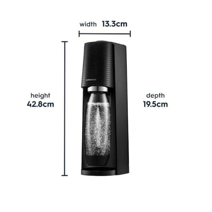 SodaStream Terra Sparkling Water Maker Machine, with 1 Litre Reusable BPA-Free Water Bottle for Carbonating & 60 Litre Quick Connect CO2 Gas Cylinder – Black