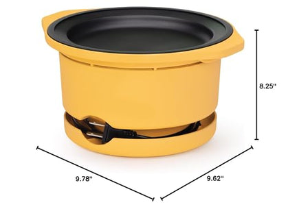 Presto 05206 Showtime Gourmet Oil Popcorn Popper - 9-Cups, Built-In Serving Bowl, Compact Design, Ceramic Nonstick, PFAS Free, Yellow