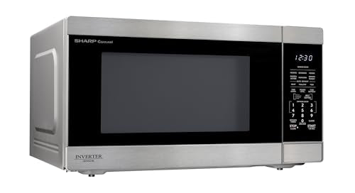 SHARP Countertop Microwave Oven with Removable 16.5" Carousel Turntable, 1200 Watt, 2.2 Cubic Feet, Stainless Steel