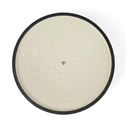 Martha Stewart Gatwick 3.5-Quart Enameled Cast Iron Dutch Oven Braiser – Linen with Gold Knob – Durable Heavy-Duty Braising Pot for Slow Cooking and Searing