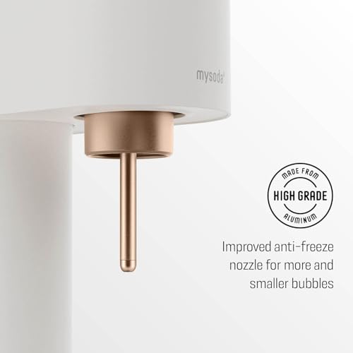 Mysoda Ruby 2 Silent Soda Maker with1L Bottle - High Quality - White Copper