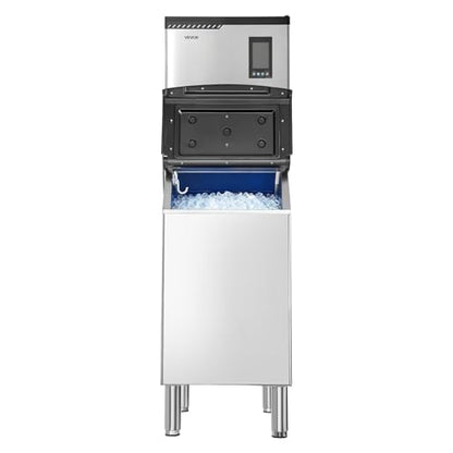 VEVOR Commercial Ice Maker Machine, 300LBS/24H Ice-Making Machine, Ice Maker with 300LBS Stainless Steel Storage Bin, Auto Self-Cleaning, and Touchscreen, for Bar Cafe Restaurant Business