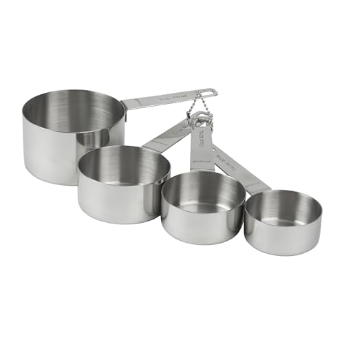 GoodCook Gourmet Measuring Cup Set, Stainless Steel 4-pc., 1/4, 1/3, 1/2, 1 Cup etched measurements