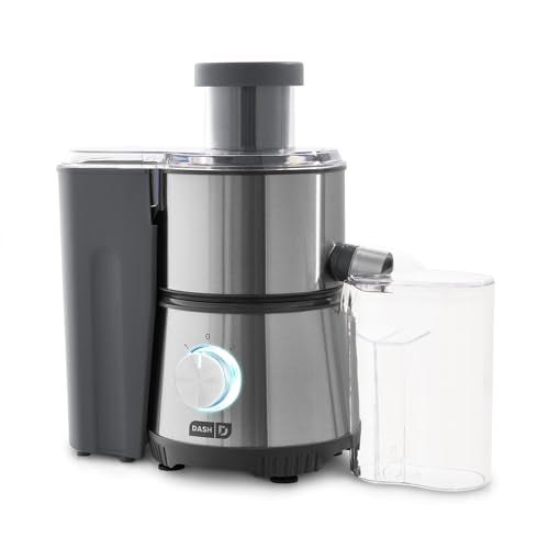 Dash Centrifugal Juicer Machine, 350W 2-Speed Electric Juice Extractor for Fruits and Vegetables, Easy to Clean Compact Juicing Machine with 2-Inch Feed Chute, BPA Free - Cool Gray