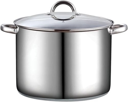 Cook N Home Stockpot with Lid, Basics Stainless Steel Soup Pot, 16-Quart