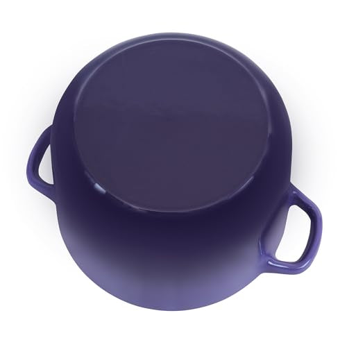 Flavehc Dutch Oven Pot with Lid 2.8 qt Cast Iron Dutch Oven for Bread Baking Purple Enameled Cast Iron Rice Pot with Handels