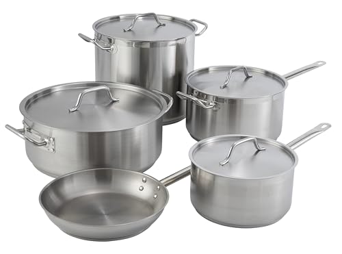 Winco Heavy-Duty Stainless Steel Sauce Pan with Cover, 4.5 Quart