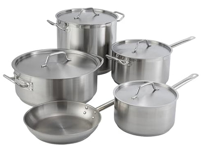 Winco Heavy-Duty Stainless Steel Sauce Pan with Cover, 6 Quart
