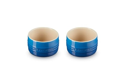 Le Creuset Stoneware Round Ramekin Straight Wall Set of 2, 7 oz. Each, Marseille