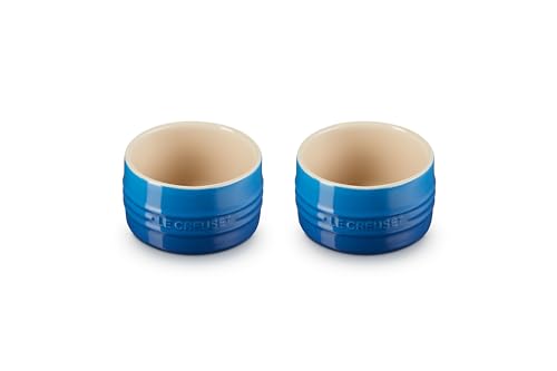 Le Creuset Stoneware Round Ramekin Straight Wall Set of 2, 7 oz. Each, Marseille