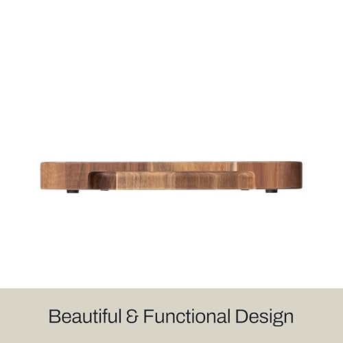 All-Clad Kitchen Essentials Acacia Cutting Board w/Juice Groove 19x14 Inches, 1" Thick, Chopping Board for Meat, Cheese, Vegetables, Fruit, Serving Board for Kitchen & Dining Room, Charcuterie, Brown