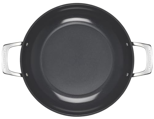 Le Creuset Essential Non-stick Ceramic Shallow Braiser with Glass Lid, 3.9 qt.