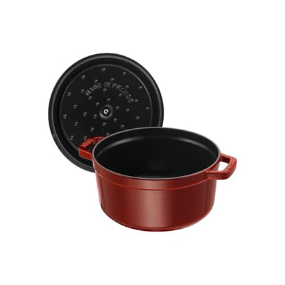 Staub Cast Iron 7-qt Round Cocotte - Grenadine
