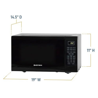 West Bend Microwave Oven, 900-Watts, 0.9 Cu.Ft., in Black Finish