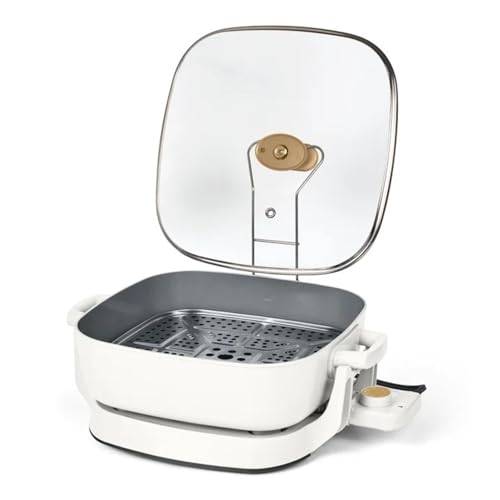 Wonderful 5-in-1 Detachable Electric Skillet 12x12 in, 7 Qt, Ceramic Nonstick, 1500W, Sauté & Slow Cook, 5 Cooking Modes,Tempered Glass Lid,Dishwasher Safe