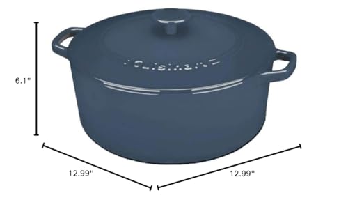 Cuisinart Chef's Classic Enameled Cast Iron Round Covered Casserole (Provencial Blue, 7- Quart)
