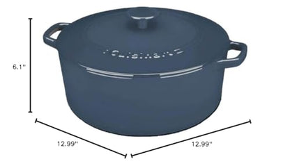 Cuisinart Chef's Classic Enameled Cast Iron Round Covered Casserole (Provencial Blue, 7- Quart)
