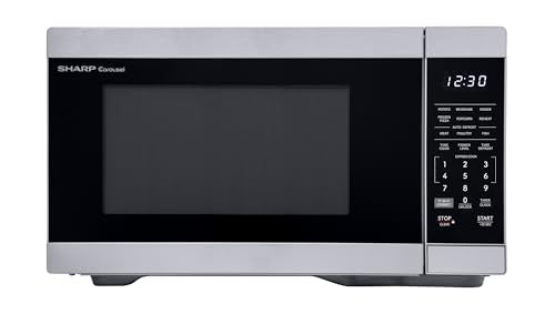 SHARP Countertop Microwave Oven Compatible with Alexa Orville Redenbacher's Certified with Removable 12.4" Carousel Turntable, 1000 Watt, 1.1 Cubic Feet, Stainless Steel