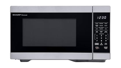 SHARP Countertop Microwave Oven Compatible with Alexa Orville Redenbacher's Certified with Removable 12.4" Carousel Turntable, 1000 Watt, 1.1 Cubic Feet, Stainless Steel