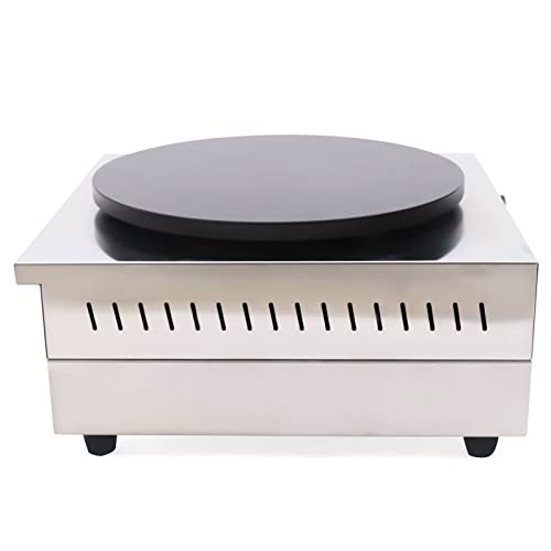 16” Electric Crepe Maker, 1700W Non-Stick Commercial Crepe Maker Machine with Wooden Crepe Spatula Flat Plate Pancake Griddle Pancake Maker