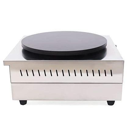 16” Electric Crepe Maker, 1700W Non-Stick Commercial Crepe Maker Machine with Wooden Crepe Spatula Flat Plate Pancake Griddle Pancake Maker