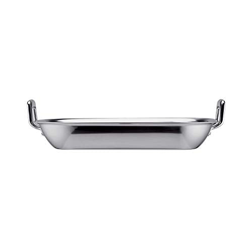 Tramontina 16.75-Inch Stainless Steel Roasting Pan with Rack, Flared Edge Turkey Roaster for Oven, Dishwasher Safe, Made in Brazil