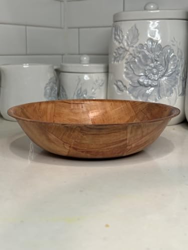 Rich&Richer 6 Pcs Wooden Salad Bowl Set - 8 Inch Salad Bowls for Lunch Woven Wooden Bowls for Food Snack Bowls for Kitchen Set - Fruit Bowl Decorative Bowl Fruit Bowl Wood Salad Bowl Set Serving Bowls