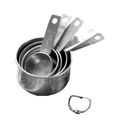 Stainless Steel Measuring Cups Set, 5 Pieces Kitchen Measuring Sets Gadgets tool,For Cooking & Baking,Measure Dry & Wet Ingredients And Liquid (Cups)